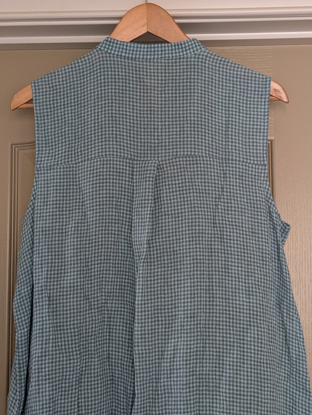 NWT Eileen Fisher Puckered Organic Linen Mandarin Collar Dress - L - Amal - Picture 5 of 12